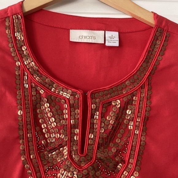Chicos size 1 (medium 8) top sequins - Picture 4 of 13